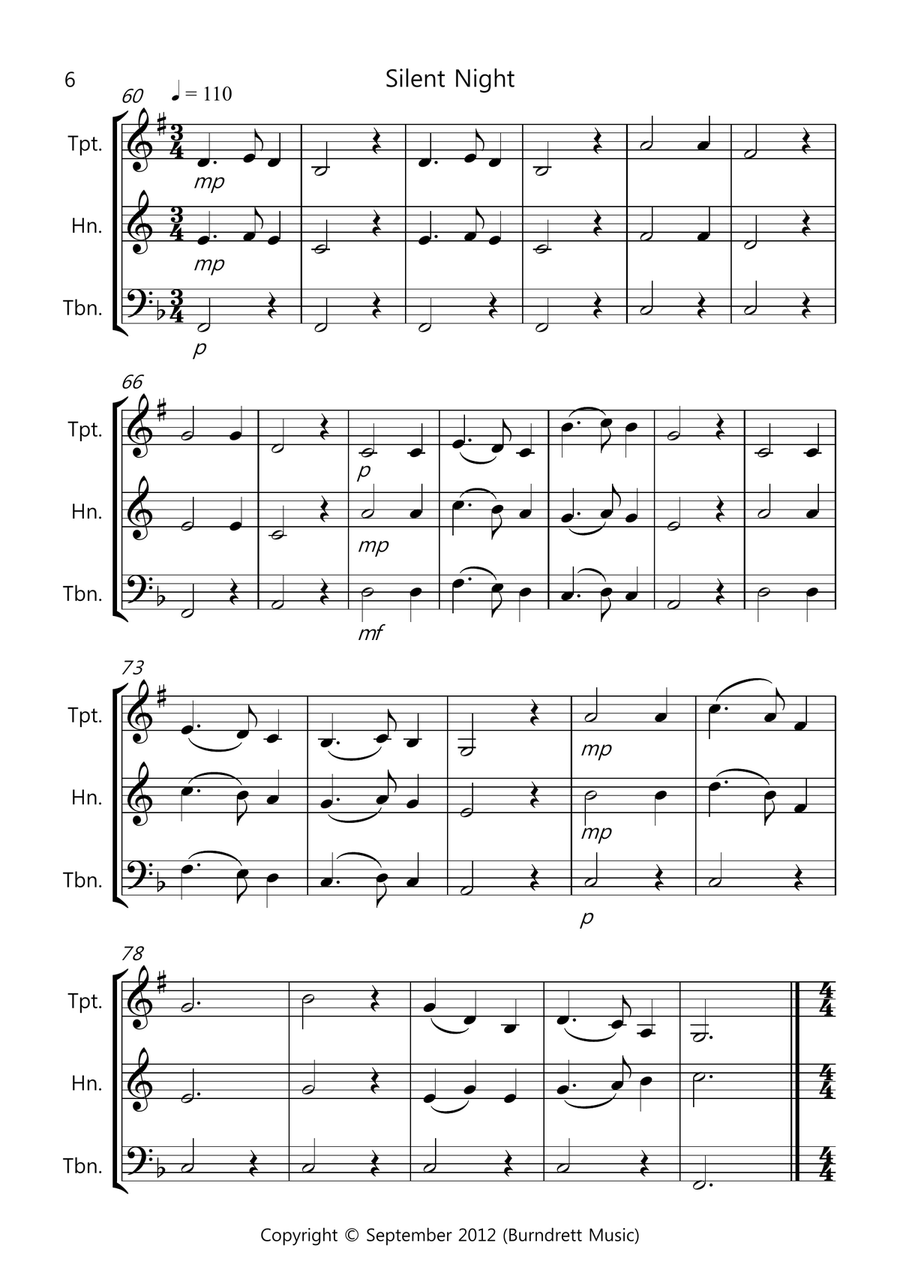 8 Easy Christmas Trios for Brass Brass Ensemble scores gallery preview page 6