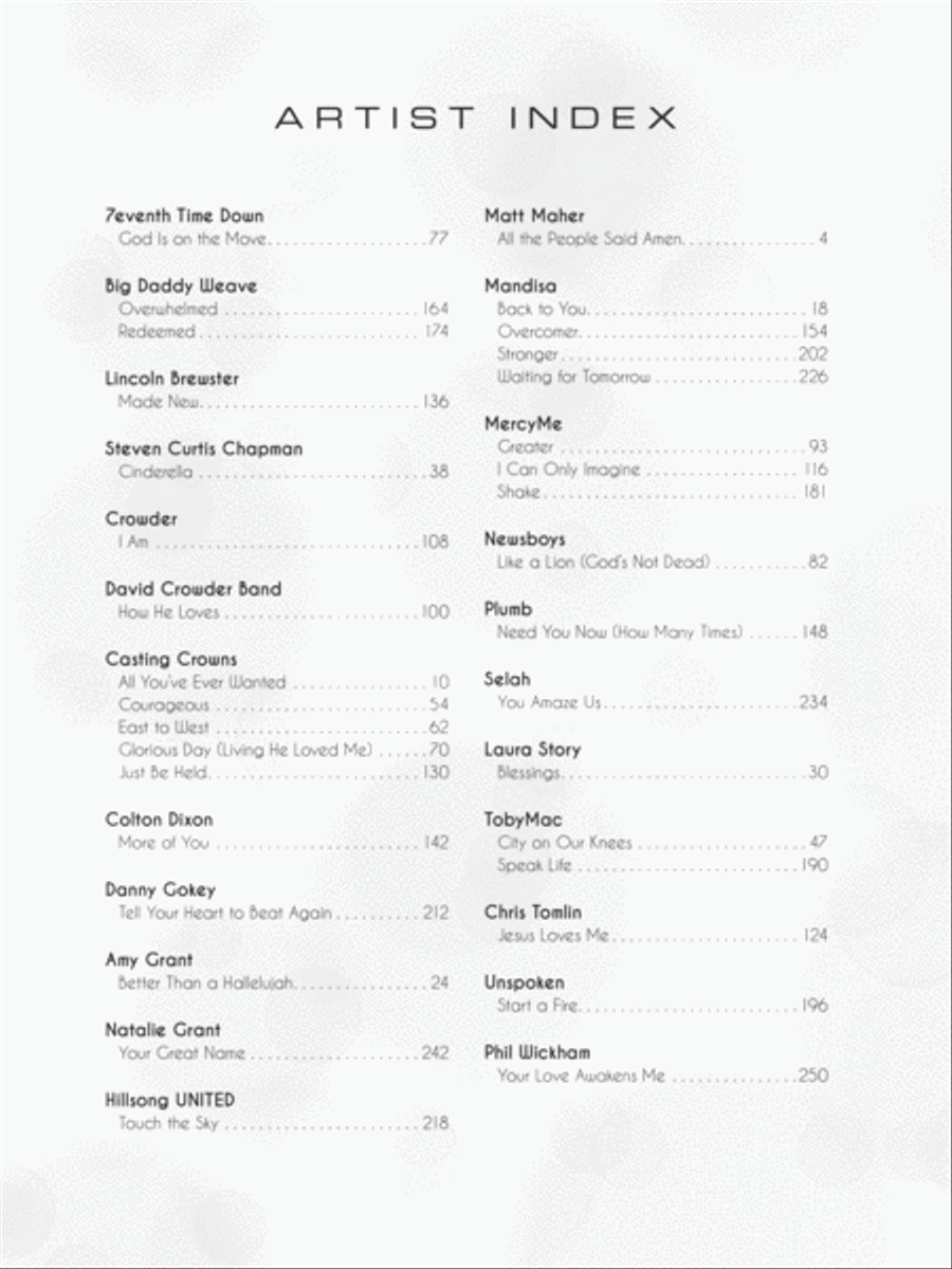 Contemporary Christian Song Collection Piano, Vocal, Guitar scores gallery preview page 3