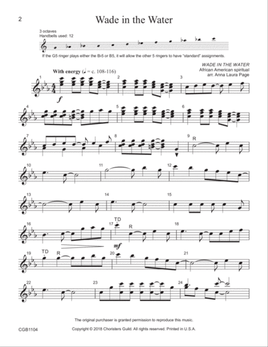 Wade in the Water - Reproducible Handbell Collection Handbell Choir scores gallery preview page 3