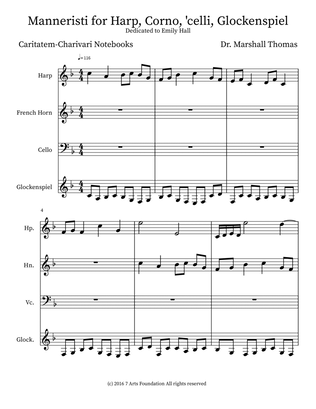 Manneristi for Harp, Corno, 'celli, Glockenspiel