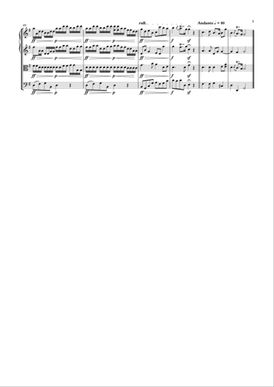 Concerto grosso in G major op. 6 no. 1 String Quartet scores gallery preview page 5