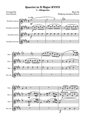 String Quartet in D Major KV575