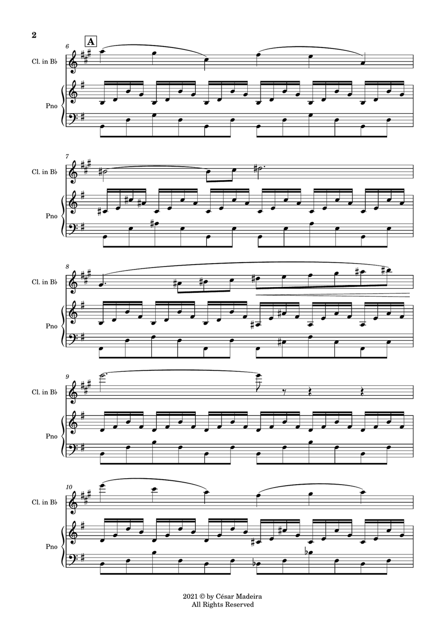 The Swan (Le Cygne) by Saint-Saens - Bb Clarinet and Piano (Full Score and Parts) B-Flat Clarinet scores gallery preview page 3