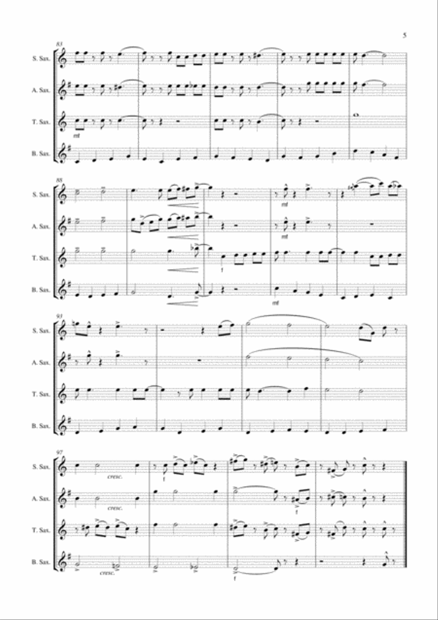 Down By The Riverside Saxophone Quartet Down By The Riverside Saxophone Quartet Saxophone Quartet scores gallery preview page 6