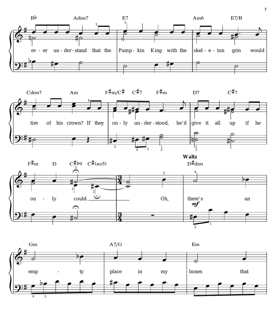 Jack's Lament (from The Nightmare Before Christmas) Easy Piano scores gallery preview page 7