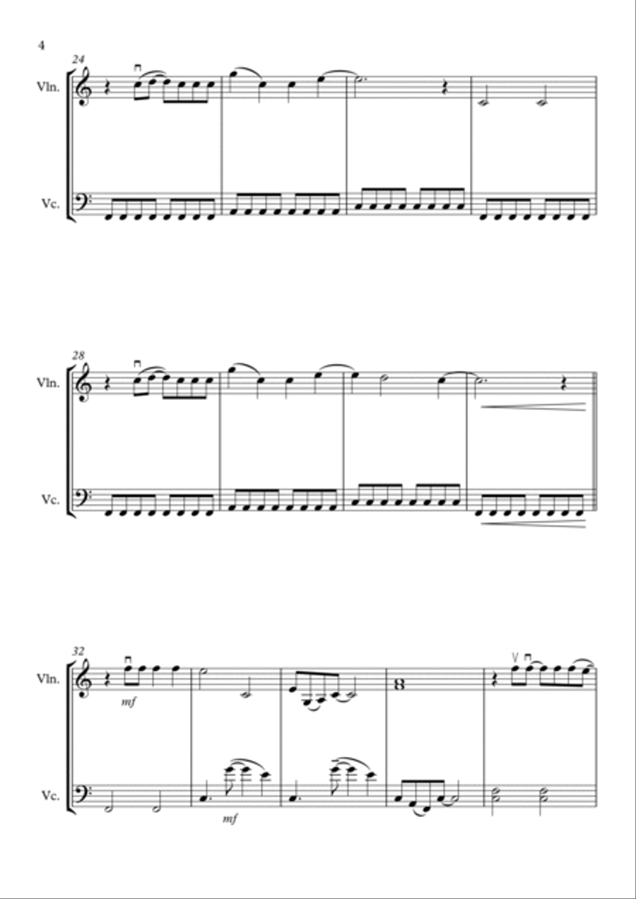 Use Somebody String Duet scores gallery preview page 5