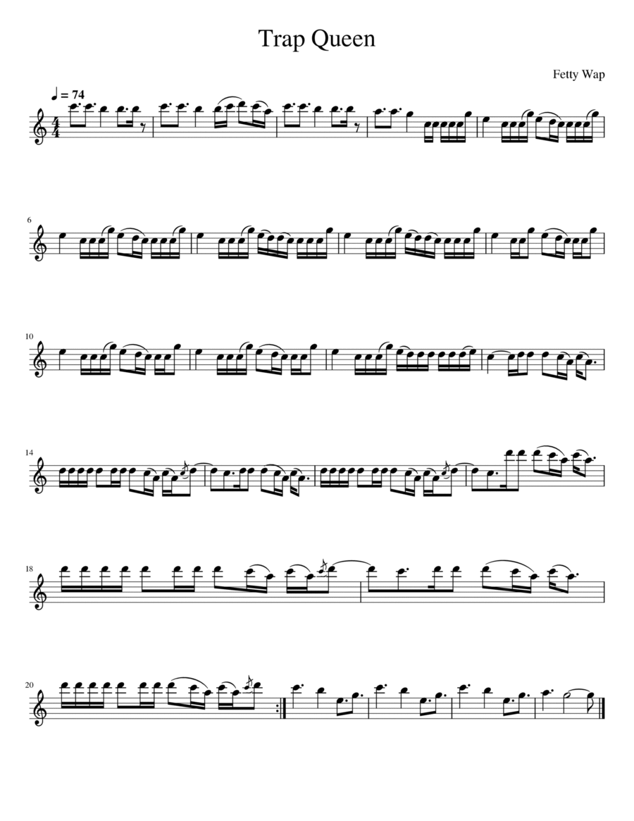 Trap Queen Violin Solo scores gallery preview page 1