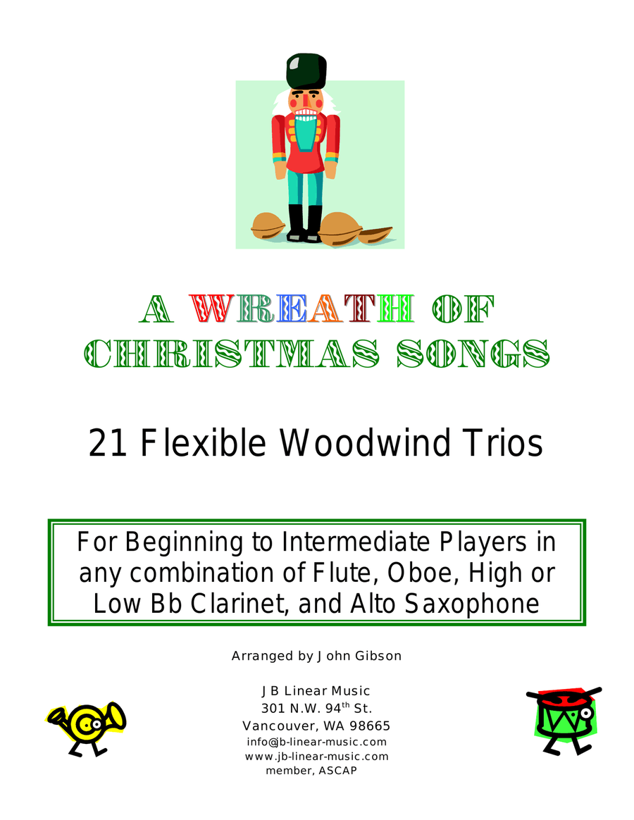 A Wreath of Christmas Songs - easy woodwind trios Woodwind Trio scores gallery preview page 1