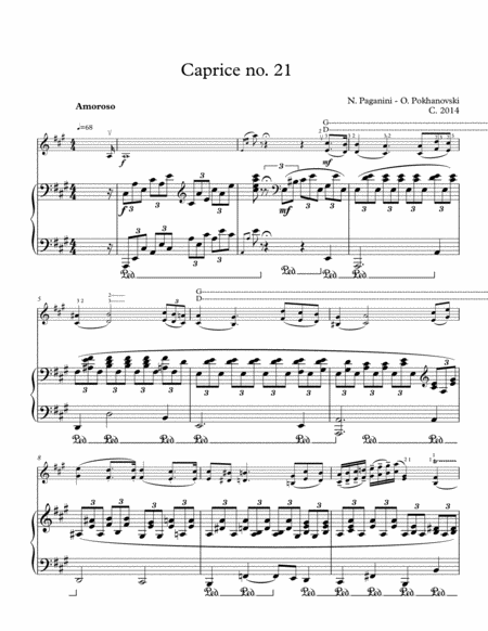 Paganini-Pokhanovski 24 Caprices: #21 for violin and piano image number null