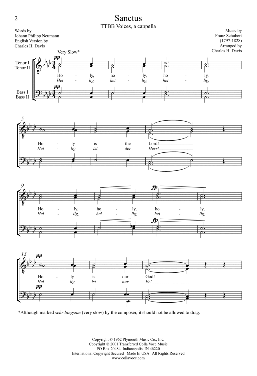 Sanctus (Holy is the Lord) TTBB scores gallery preview page 1