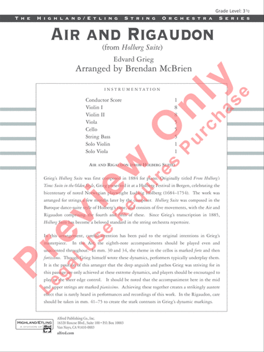 Air and Rigaudon Air and Rigaudon String Orchestra scores gallery preview page 2