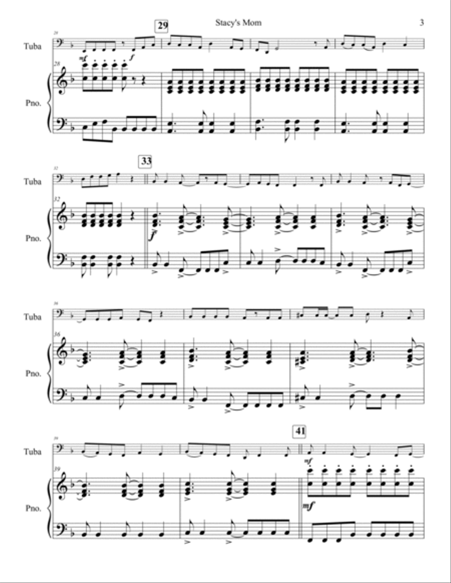 Stacy's Mom Piano scores gallery preview page 4