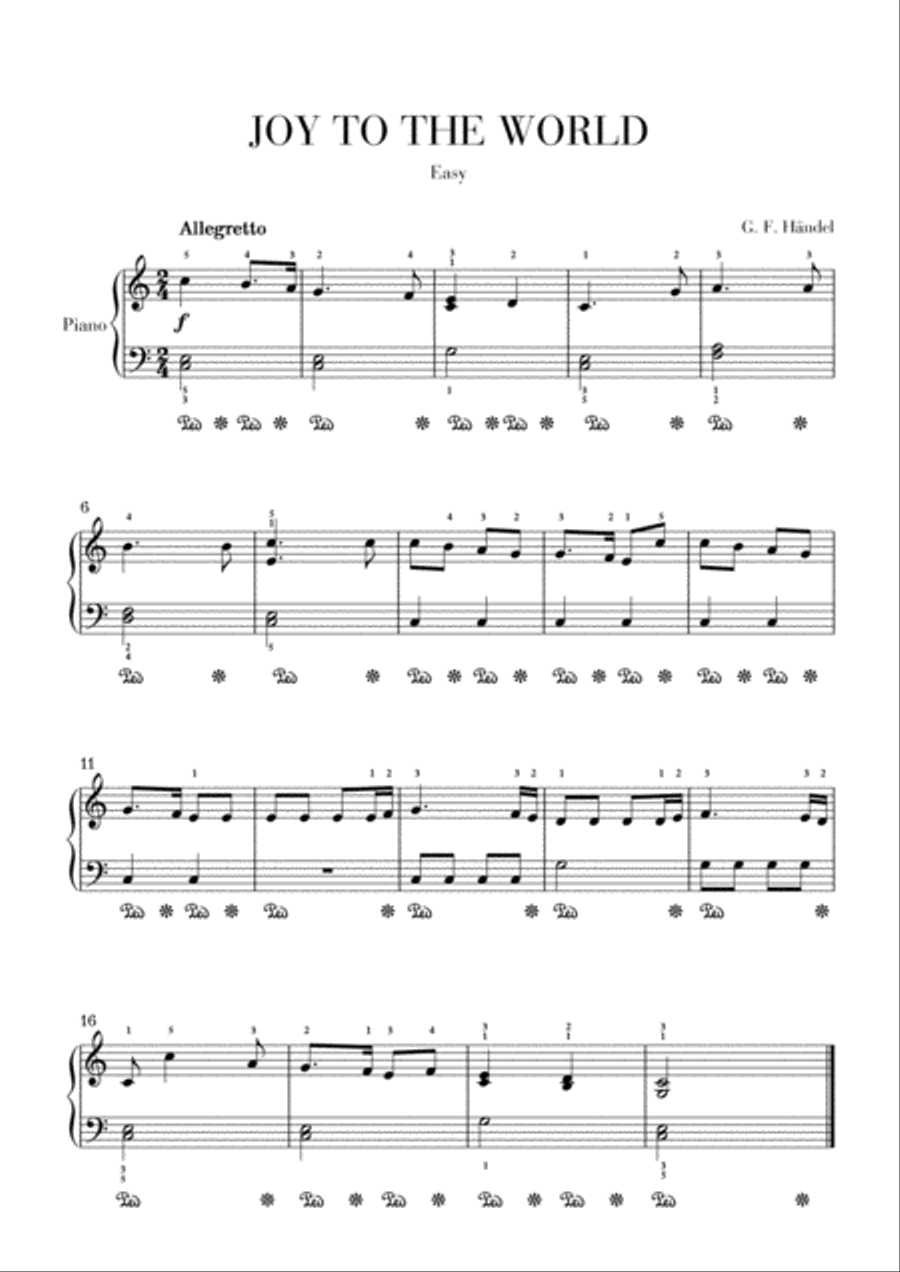 Joy to the World (Easy) Joy to the World (Easy) Easy Piano scores gallery preview page 1