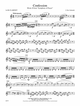 Confession (Movement 2 of Symphony of Prayer): 1st B-flat Clarinet