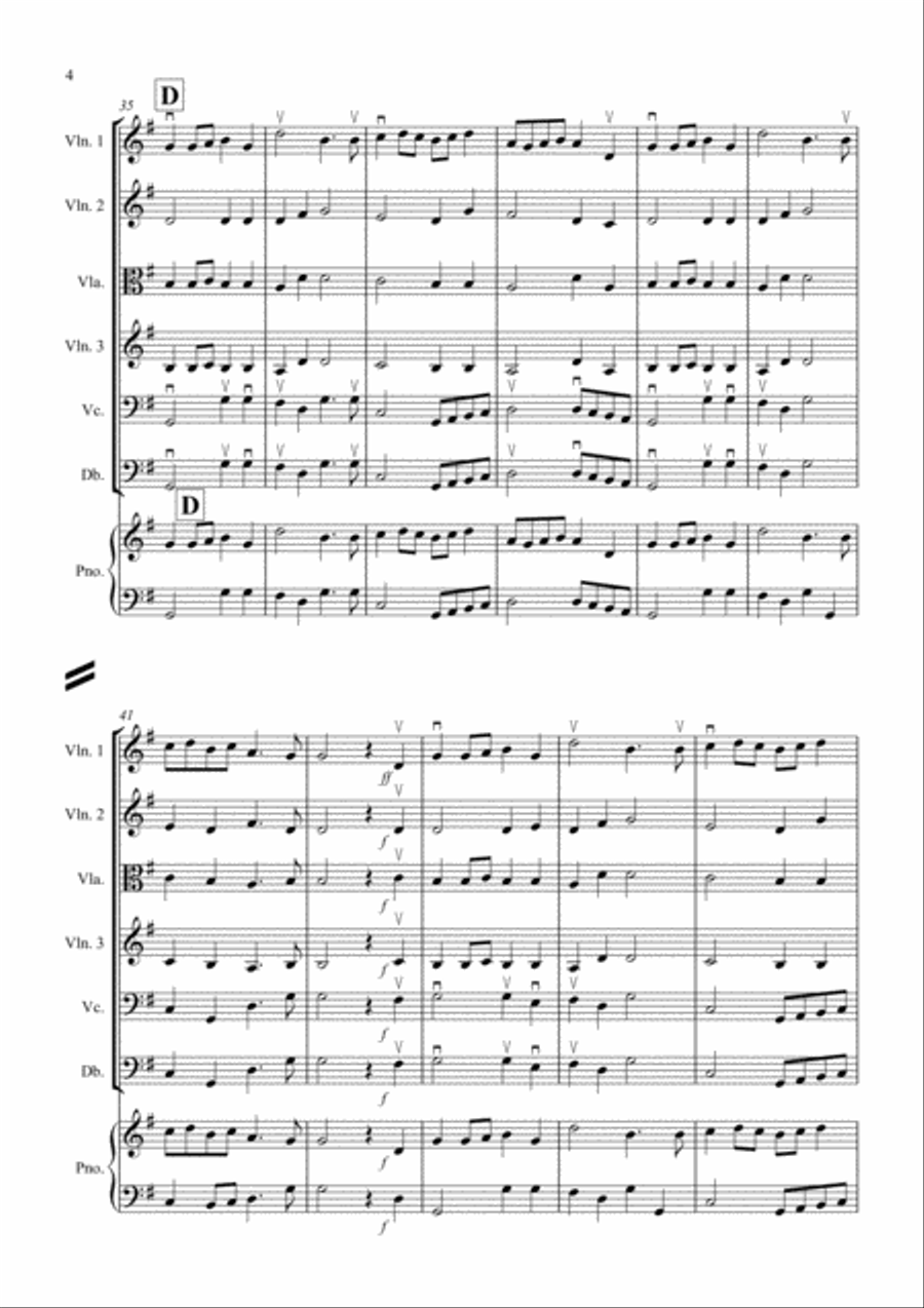 Prelude from Te Deum for String Orchestra String Quartet scores gallery preview page 4
