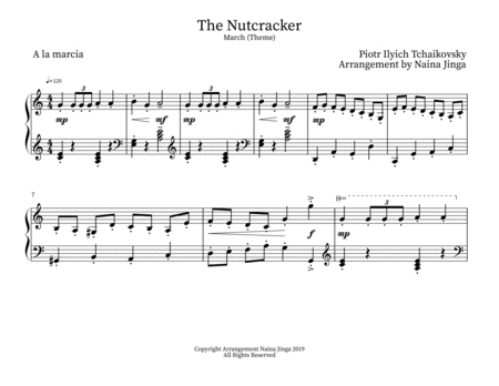 The Nutcracker - by P.I.Tchaikovsky, arranged by Naina Jinga for Primer / Early Intermediate Piano