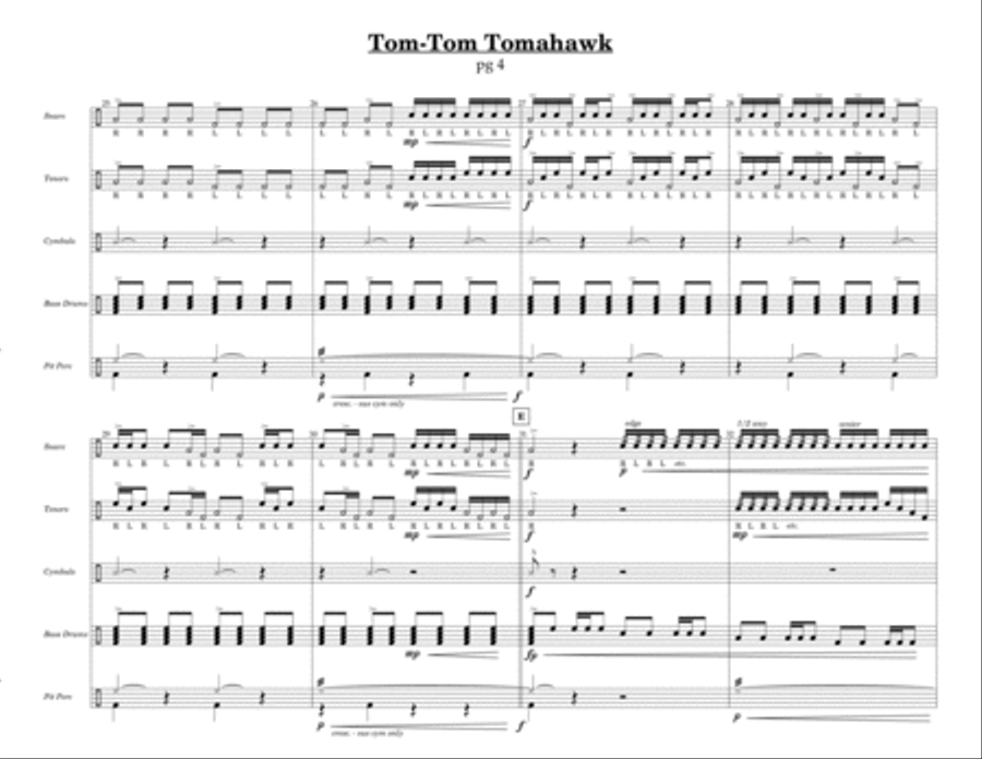 Tom Tom Tomahawk w/Tutor Tracks Percussion Ensemble scores gallery preview page 5