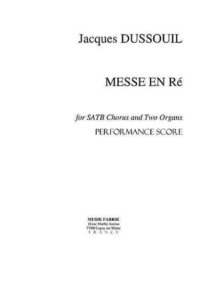 Mass in D (organ parts/cond.)