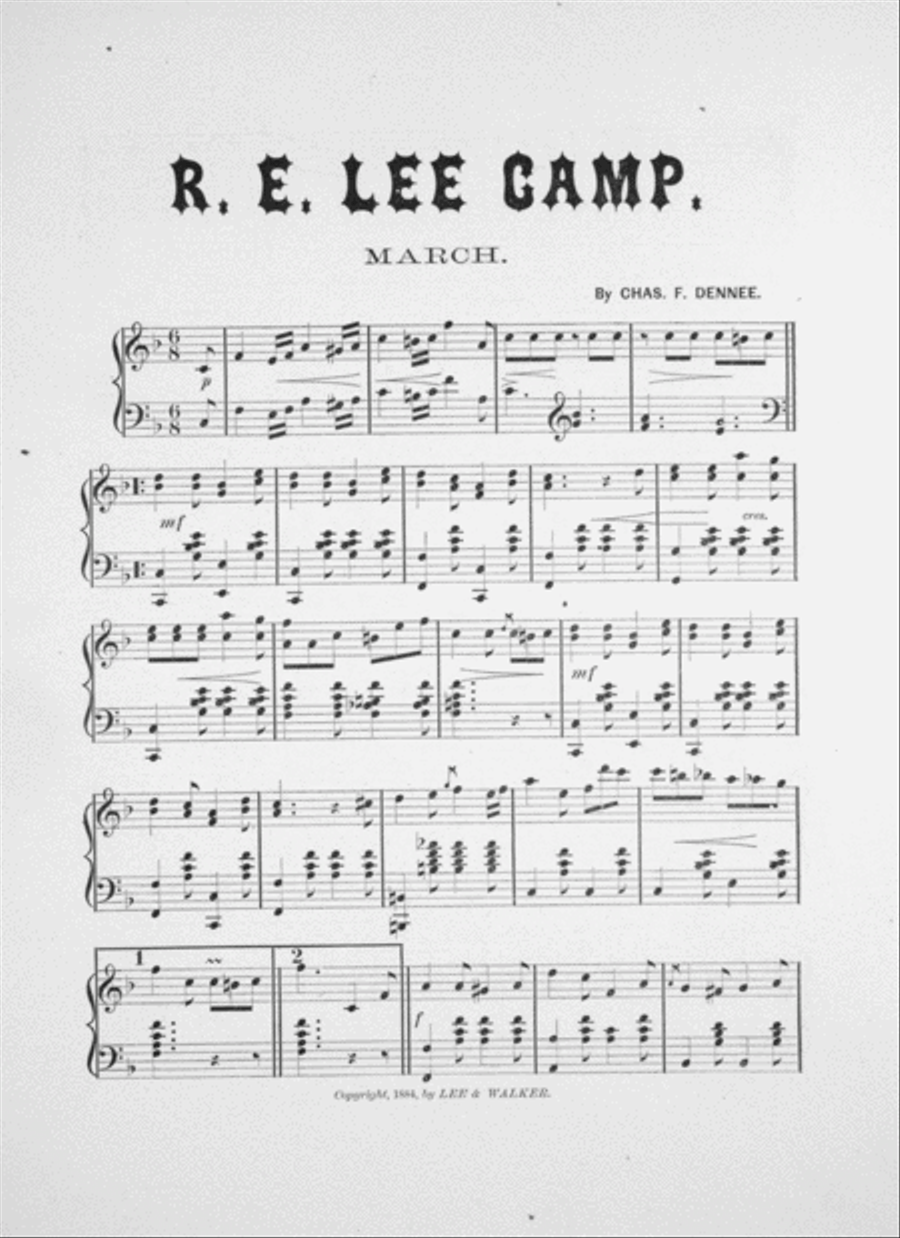 R.E. Lee Camp Grand March Piano Solo scores gallery preview page 2