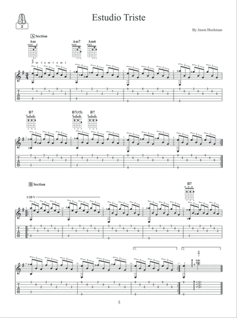 Easy to Play Flamenco and Classical Guitar Solos Acoustic Guitar scores gallery preview page 6