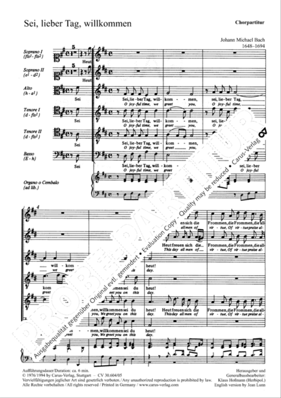 O joyful time, we greet you (Sei, lieber Tag, willkommen) Choir scores gallery preview page 3