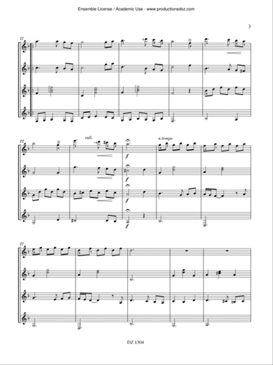 Douce amie Guitar Ensemble scores gallery preview page 3