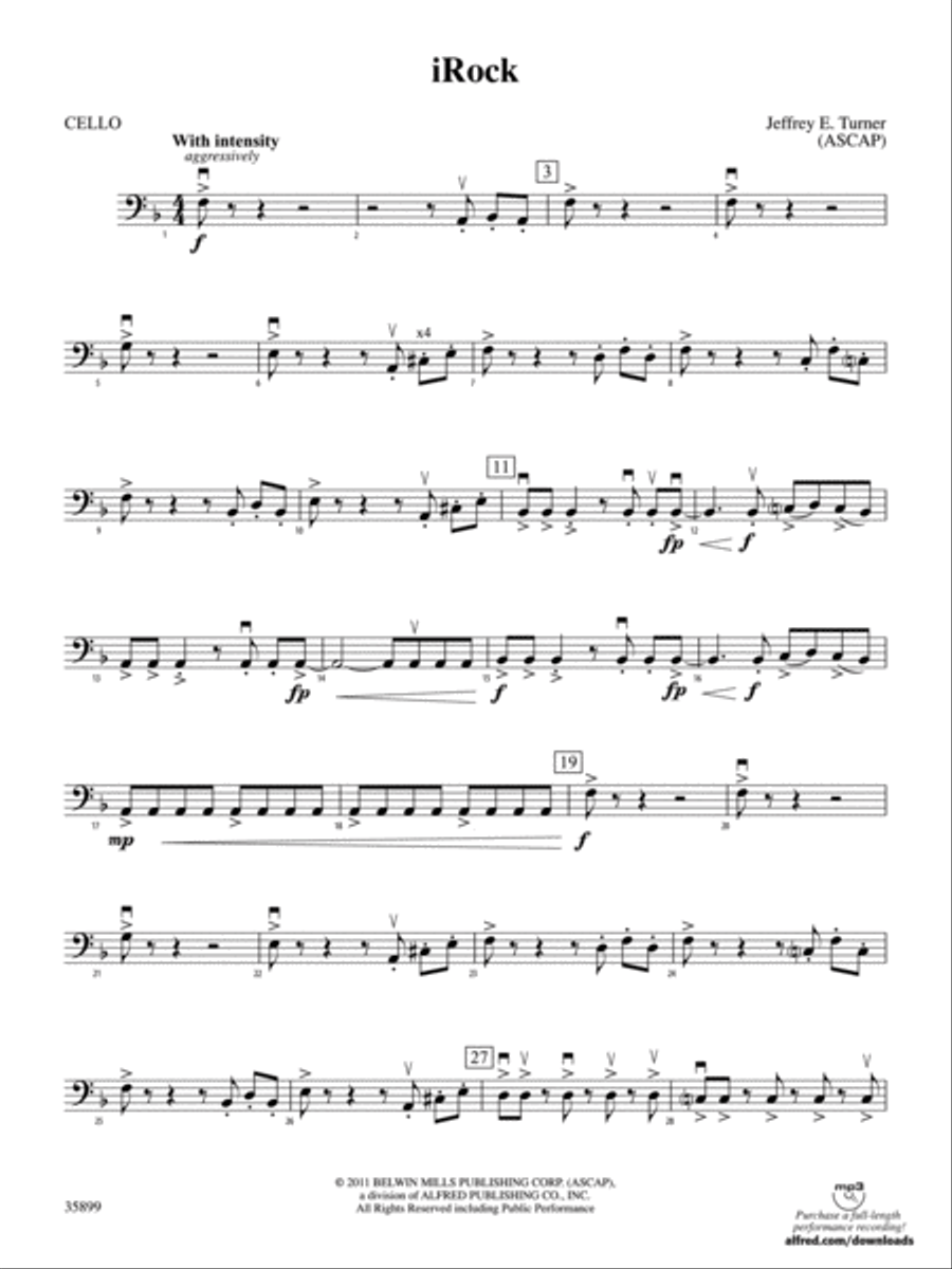 iRock: Cello iRock: Cello String Orchestra scores gallery preview page 1