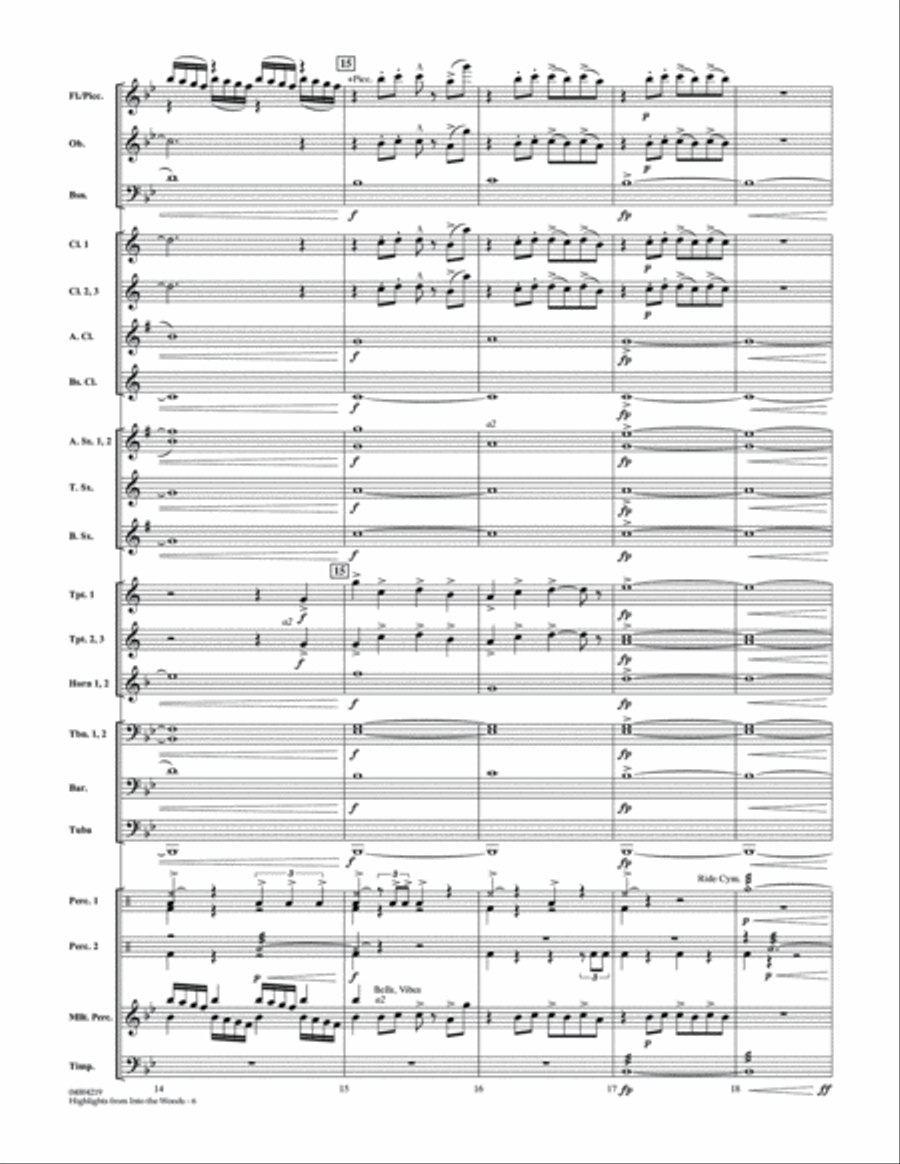 Highlights From Into The Woods - Conductor Score (Full Score) Concert Band scores gallery preview page 5
