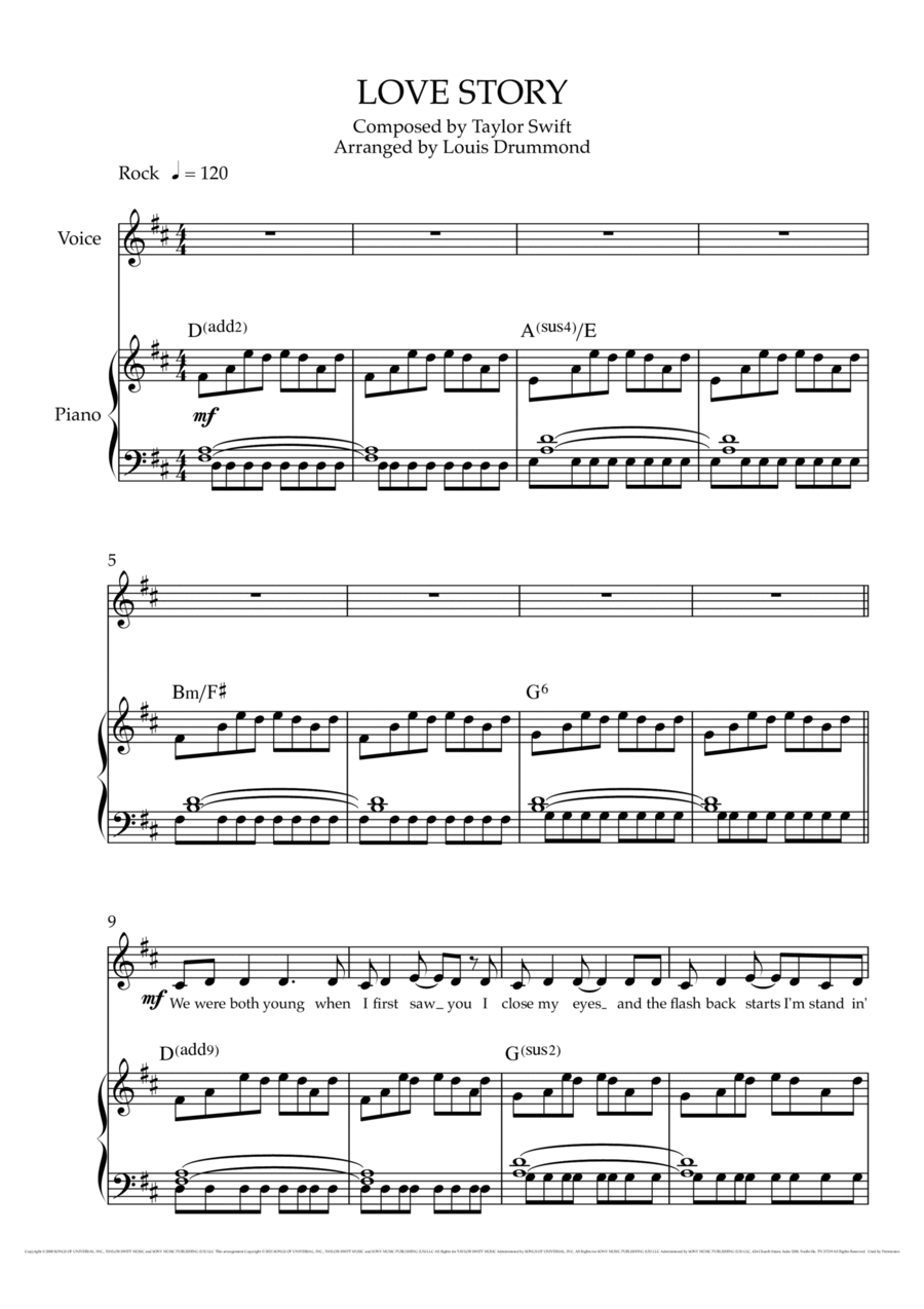 Love Story Voice scores gallery preview page 1