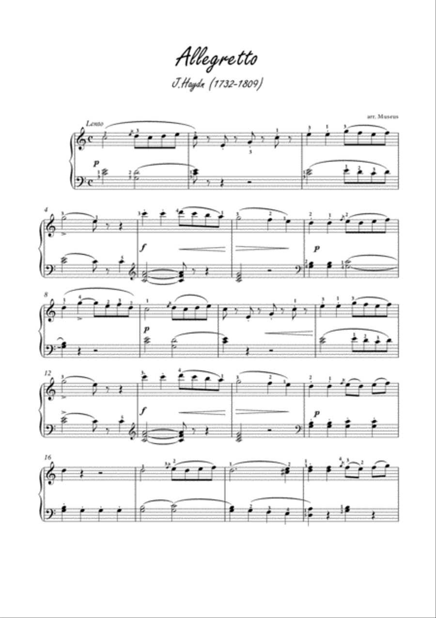Masterpieces for easy piano 5 by M. Clementi and J.Haydn Easy Piano scores gallery preview page 1