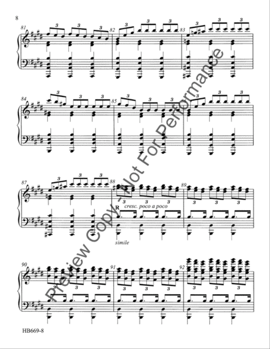 Overture to La Gazza Ladra from the Thieving Magpie Handbell Choir scores gallery preview page 8