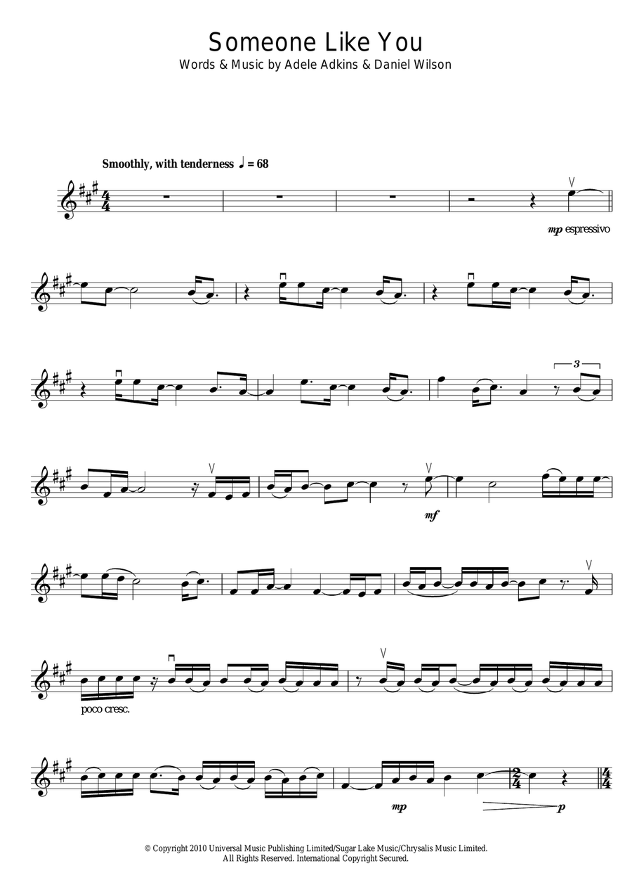 Someone Like You Someone Like You Violin Solo scores gallery preview page 1