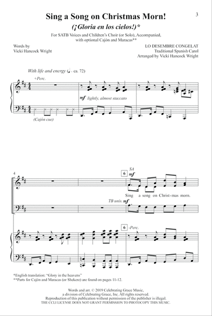 Sing a Song on Christmas Morn! 4-Part scores gallery preview page 2