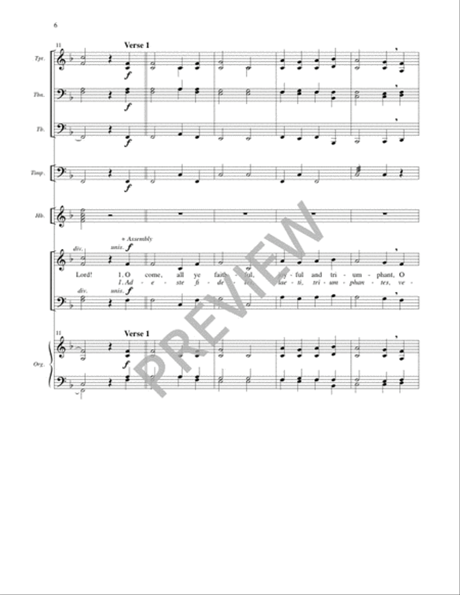 O Come, All Ye Faithful - Full Score and Parts 4-Part scores gallery preview page 7