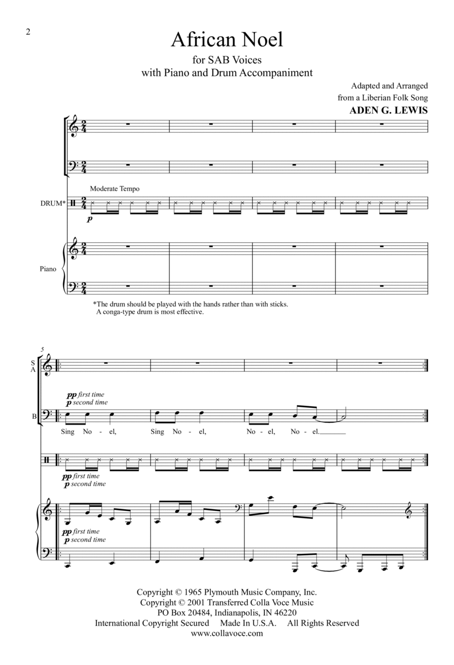 African Noel 3-Part scores gallery preview page 1
