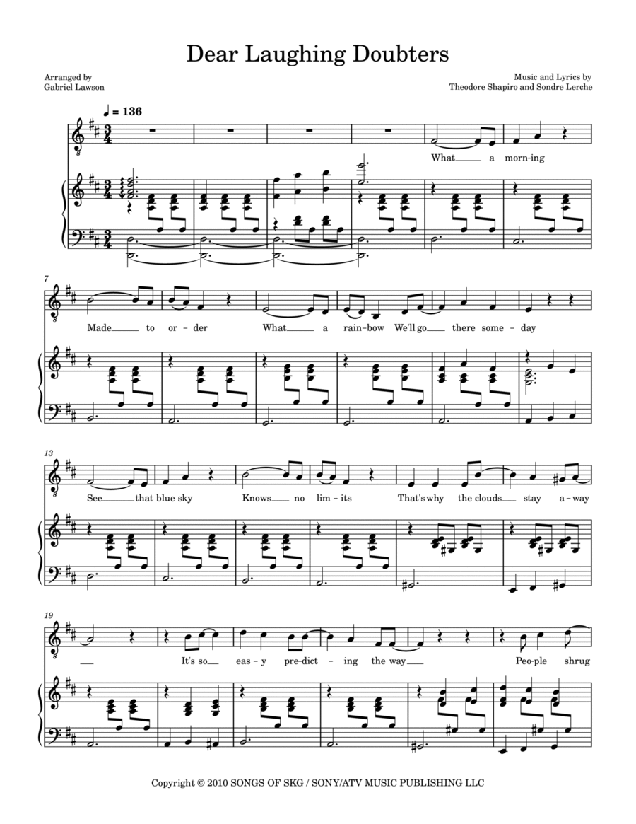 Dear Laughing Doubters Voice scores gallery preview page 1