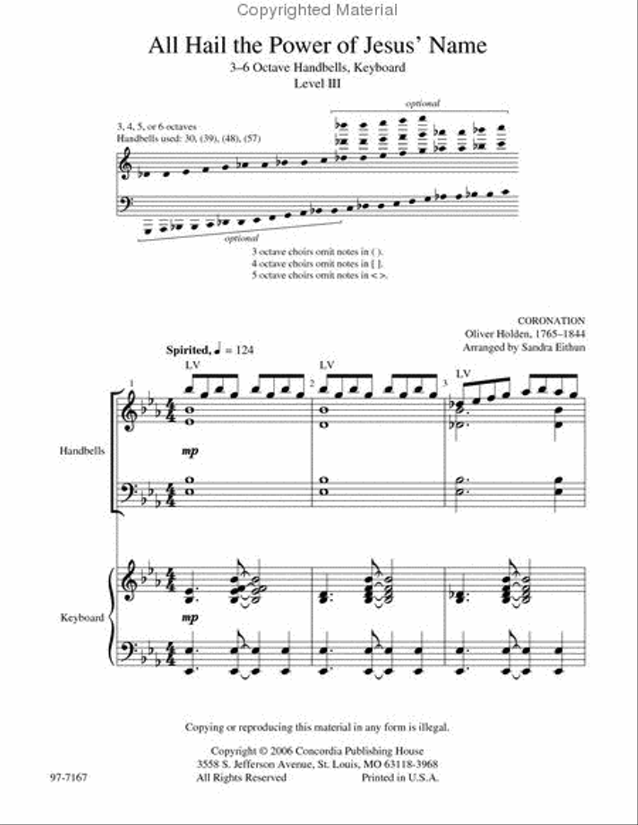 All Hail the Power of Jesus' Name (Eithun) Handbell Choir scores gallery preview page 2