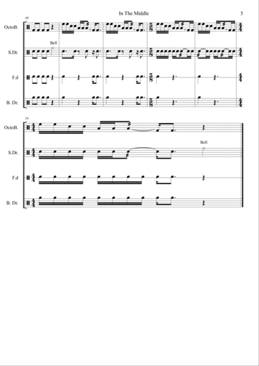In the MIddle Percussion Ensemble scores gallery preview page 5