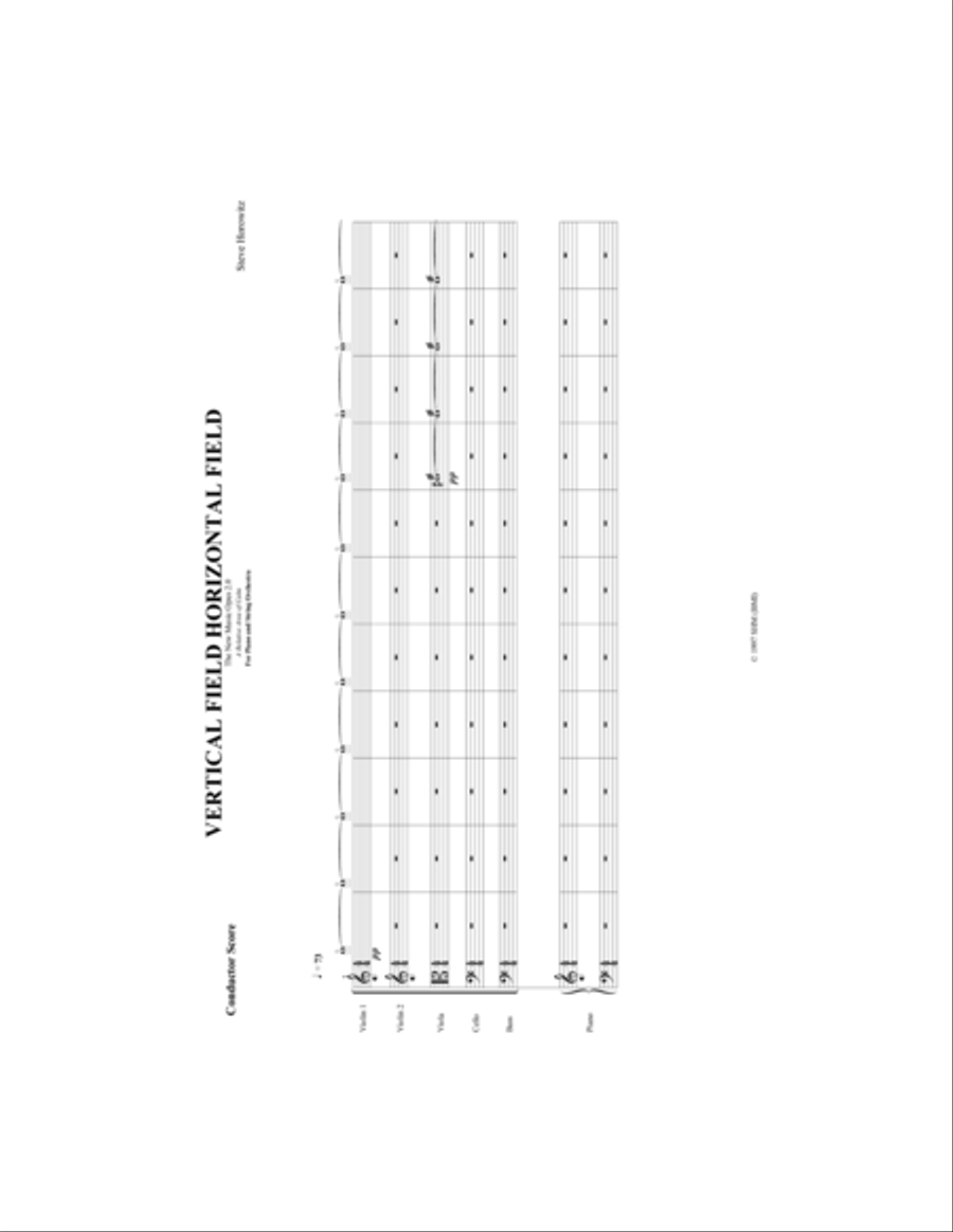 Vertical Field Horizontal Field-For Piano and String Orchestra String Orchestra scores gallery preview page 2