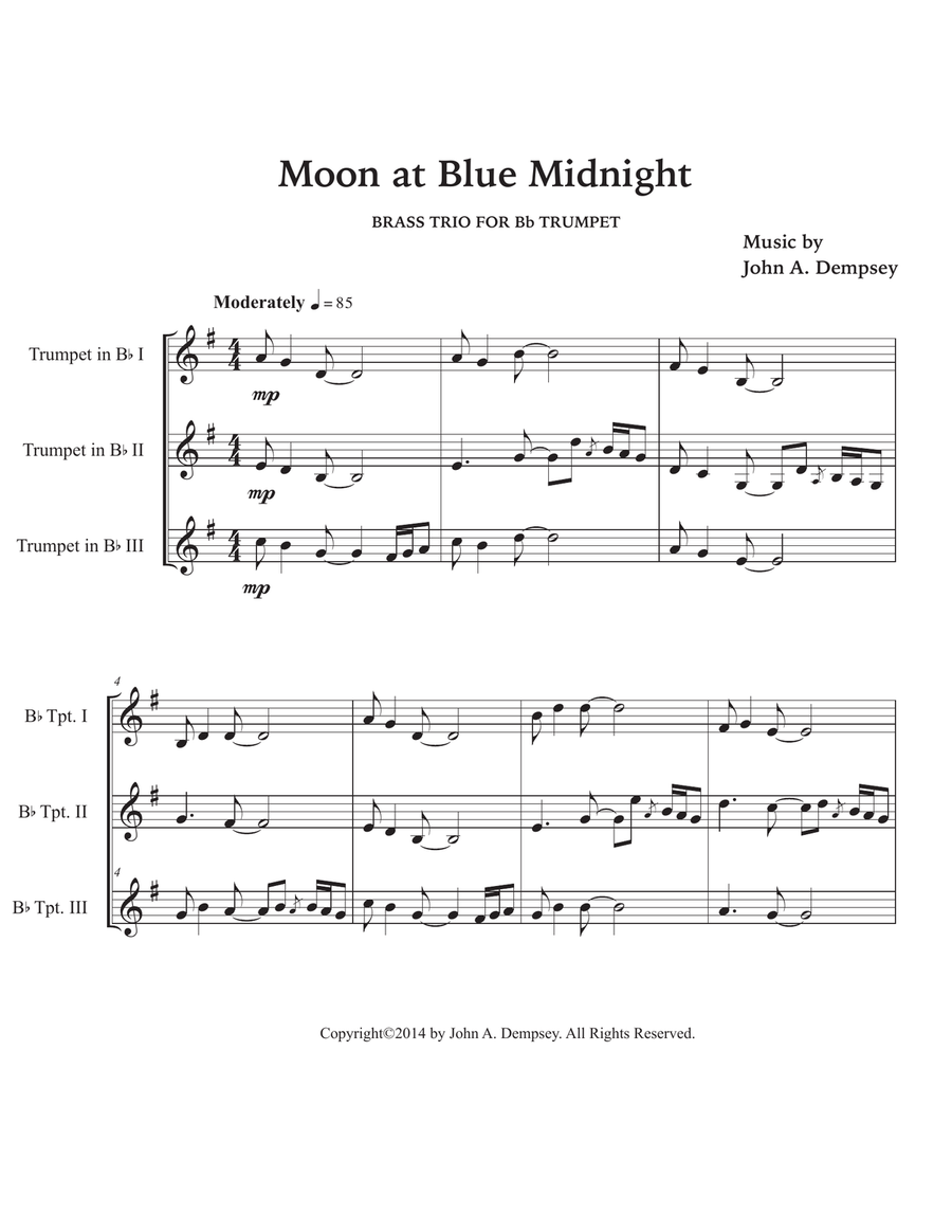 Moon at Blue Midnight (Trumpet Trio) Moon at Blue Midnight (Trumpet Trio) Trumpet Trio scores gallery preview page 5