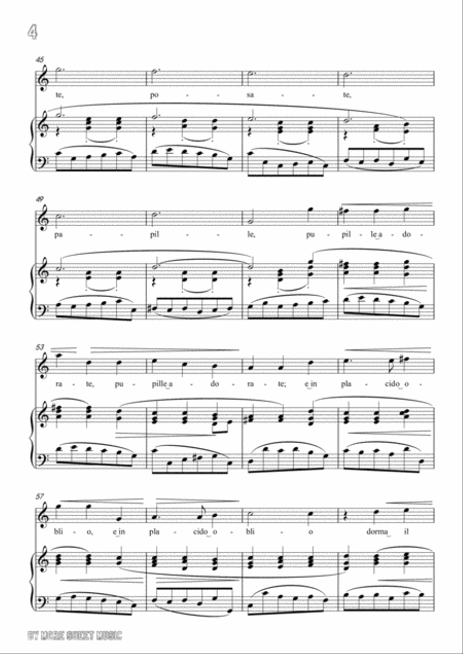 Bassani-Posate! Dormite! in C Major,for voice and piano