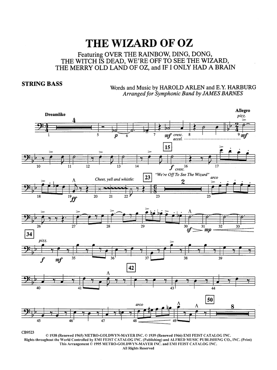 The Wizard of Oz (Medley): String Bass