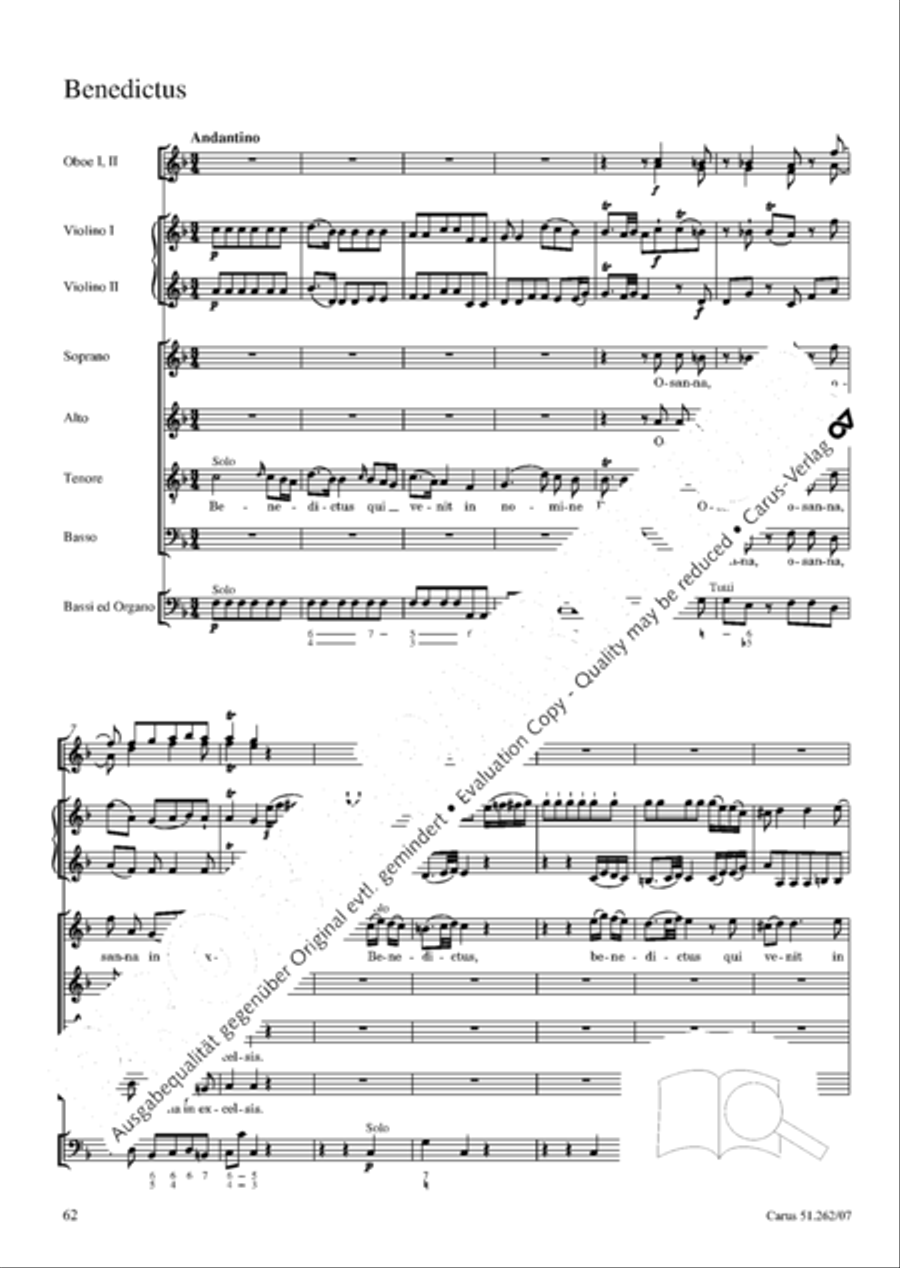 Missa longa in C major (Missa longa in C) 4-Part scores gallery preview page 63