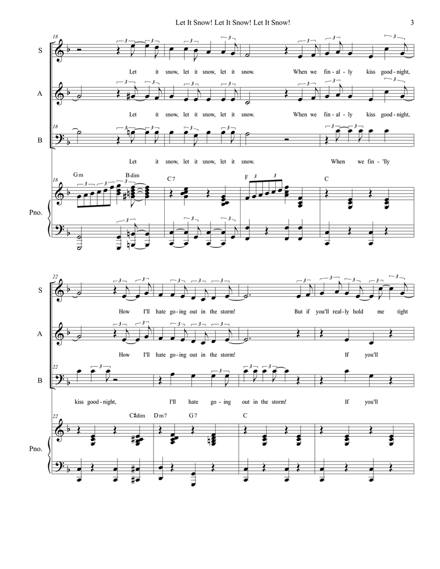 Let It Snow! Let It Snow! Let It Snow! 3-Part scores gallery preview page 3