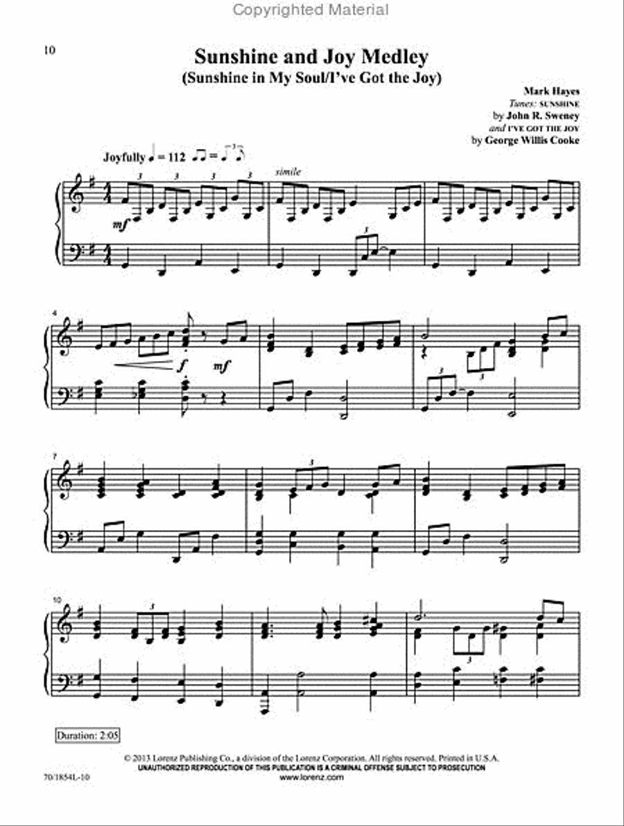 Mark Hayes: Gospel Hymns for the Intermediate Pianist Piano Solo scores gallery preview page 4