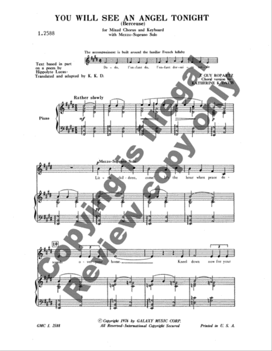 You Will See An Angel Tonight 4-Part scores gallery preview page 3