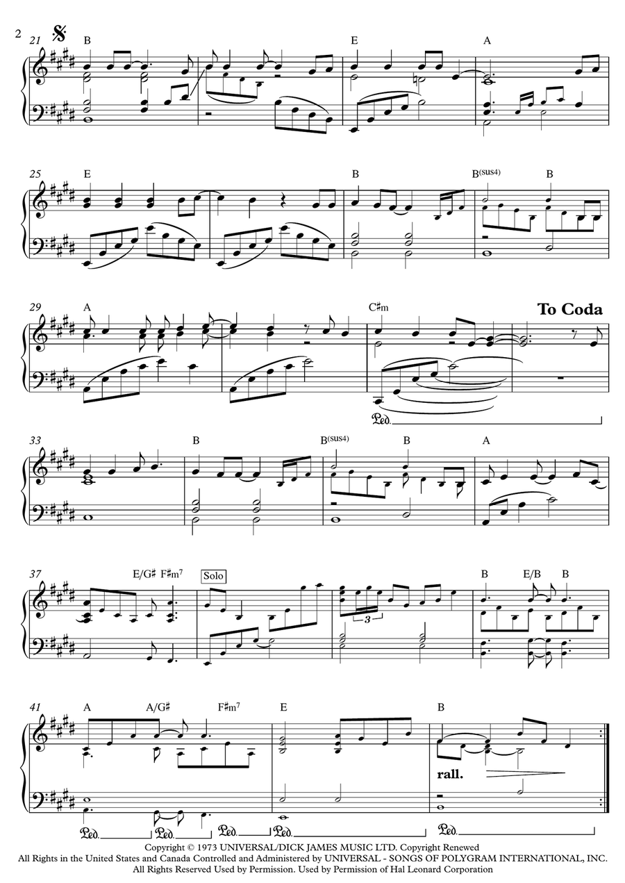 Candle In The Wind Piano Solo scores gallery preview page 2