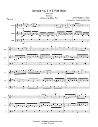 Bach, J.S. - Siciliano for Two Violins and Cello