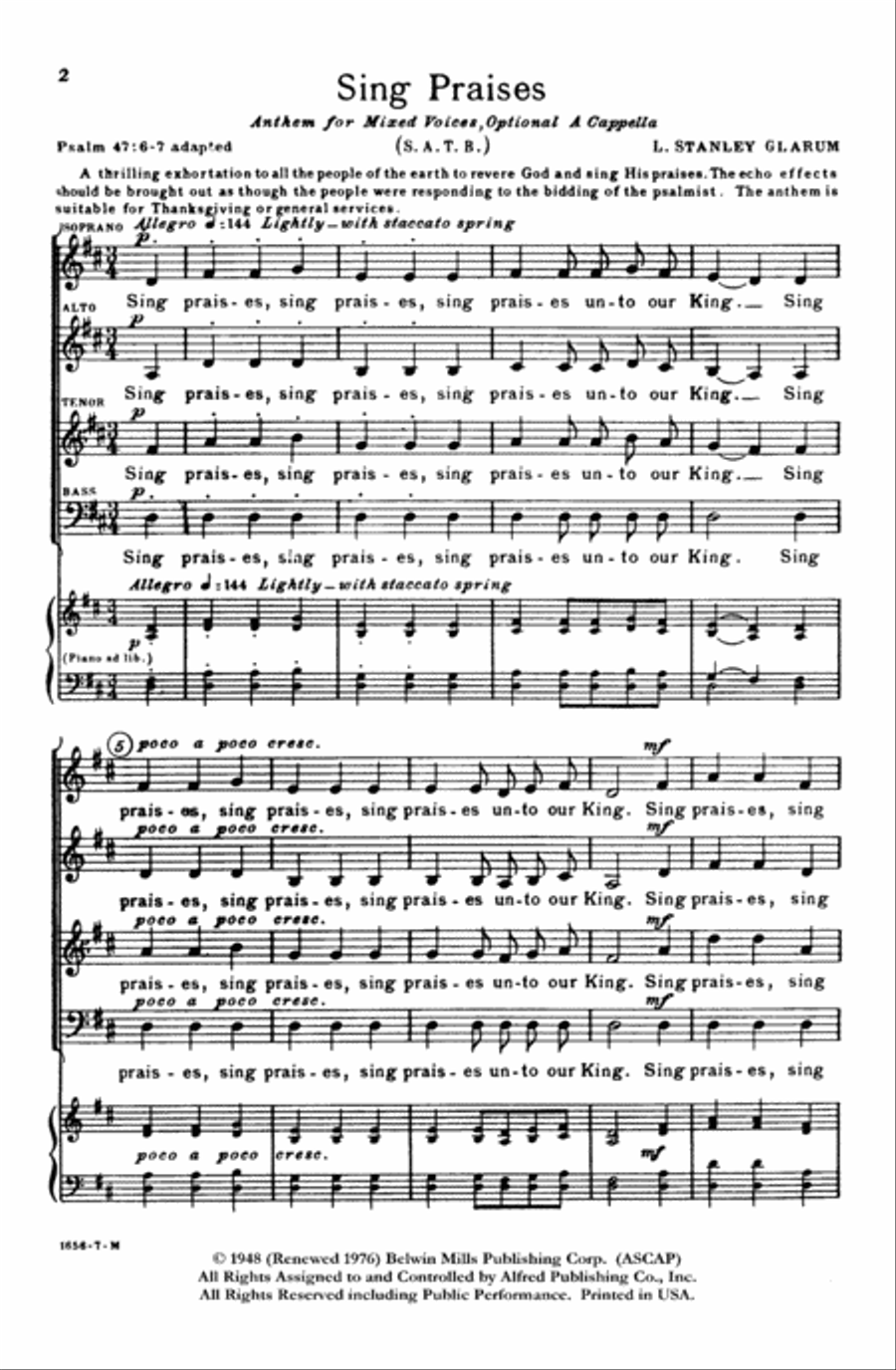 Sing Praises Sing Praises 4-Part scores gallery preview page 2