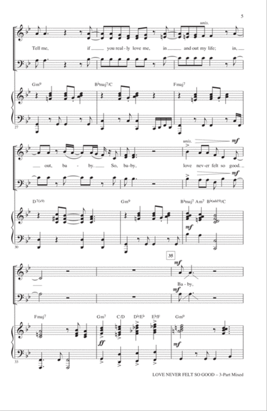 Love Never Felt So Good 3-Part scores gallery preview page 4